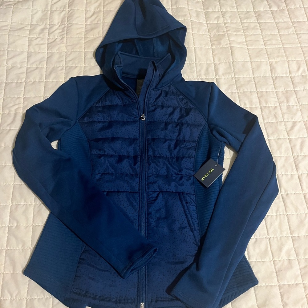 New with tag, Women’s XS Petite, Tek Gear, hooded jacket with thumb holes.